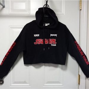 Justin Bieber Stadium Tour Crop Top Hoodie S